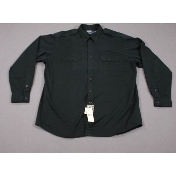 Vintage Polo Ralph Lauren G.I. Shirt Black Long Sleeve Beige Large Safari NWT XL - Picture 1 of 12